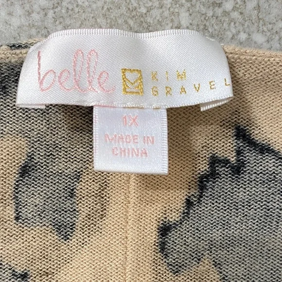 Belle By Kim Gravel V neck Animal Print Sweater - Picture 2 of 2